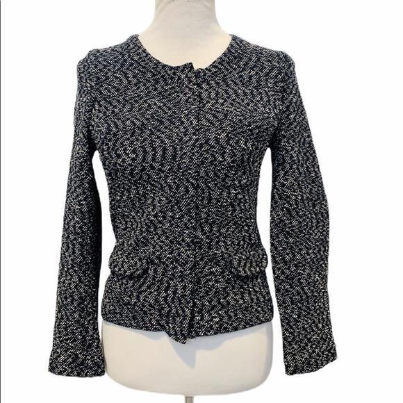 J. Crew Jackets & Blazers - J. CREW Navy Boucle Zipper Jacket